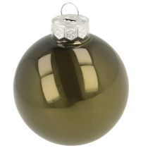Artikel Julekugler glaskugle grøn creme Ø60mm 24 stk