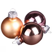 Artikel Julekugler glas pink abrikos mix mini Ø3cm 22 stk