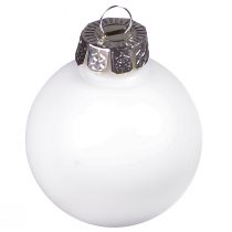 Artikel Julekugler glas hvid mat emalje Ø4cm 24 stk