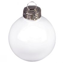 Artikel Julekugler glas hvid mat emalje Ø4cm 24 stk