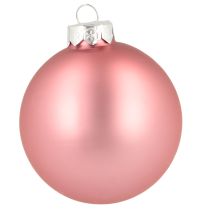 Artikel Julekugler lyserøde grå glaskugler Ø7,5 cm 14 stk.