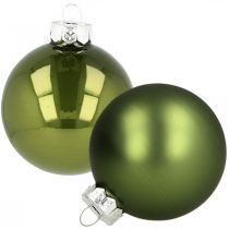Artikel Julekugler af glasgrøn mix Ø6cm 24 stk