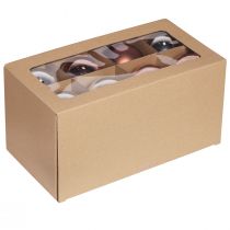 Artikel Julekugler i sølv abrikosglas Ø7,5cm 12 stk