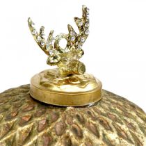 Artikel Julekugler rensdyr vintage træpynt guld Ø12cm 2stk
