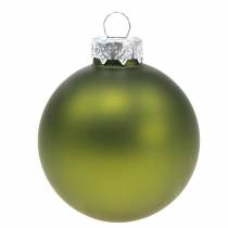 Artikel Julekugler af glasgrøn mix Ø6cm 24 stk