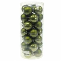 Artikel Julekugler lavet af glas grøn mix Ø6cm 24 stk