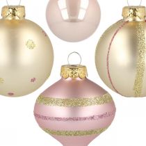 Artikel Julekugler glas pink gul assorteret Ø4,5-7cm 20 stk