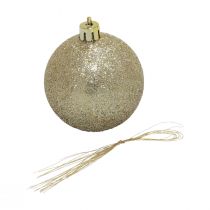 Artikel Julekugler plast champagne glitter mat Ø6cm 10 stk