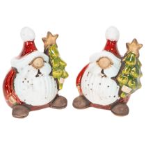 Artikel Julemandsfigur med juletræspynt, 7 cm, 2 stk.