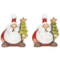 Artikel Julemandsfigur med juletræspynt, 7 cm, 2 stk.