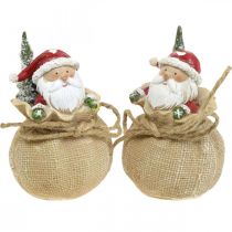 Artikel Dekorativ julemandsfigur i sæk Julepynt Ø8cm/H13cm 2 stk.