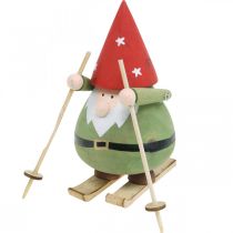 Artikel Nisse på ski dekorativ figur træ Jul Nisse figur H13cm