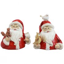 Artikel Julefigurer julemand med dyr 10x7x9cm 2stk