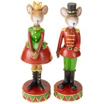 Artikel Julemusdekorationsfigurer 14,5 cm rød-grøn 2 stk.