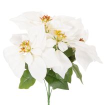 Artikel Kunstig julestjerne, hvid, storblomstret, dekorativ plante, 40 cm
