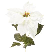 Artikel Kunstig hvid julestjerne, stor blomstrende grendekoration, 65 cm, 2 stk.
