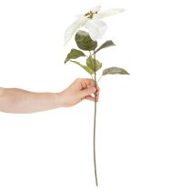Artikel Kunstig hvid julestjerne, stor blomstrende grendekoration, 65 cm, 2 stk.