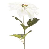 Artikel Kunstig hvid julestjerne, stor blomstrende grendekoration, 65 cm, 2 stk.