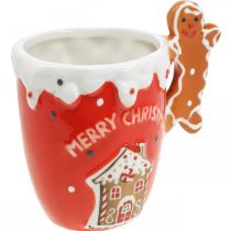 Artikel Julekop Merry Christmas rød keramik H10,5cm