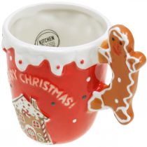 Artikel Julekop Merry Christmas rød keramik H10,5cm
