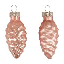 Julekegle glas Pink glaskegle Jul 6,5cm 10p