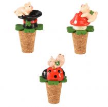 Artikel Vinprop champagne kork vinprop lykkesymboler 6,5cm 3 stk