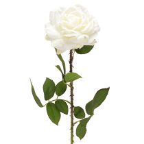Artikel Hvid Rose Falsk Rose på Stængel Silke Blomst Falsk Rose L72cm Ø13cm