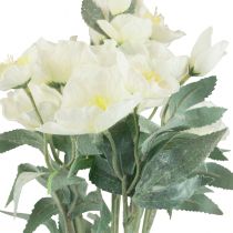 Hvide Juleroser Kunstige Juleblomster Frosted L40cm