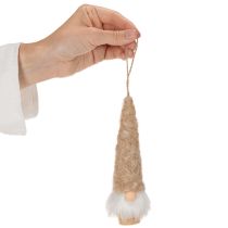 Artikel Dekorativ gnomefigur med skæg til ophængning, 17 cm, 6 stk.