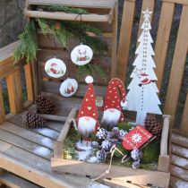 Julevedhæng nisse metal træ dekoration Ø8cm 6stk
