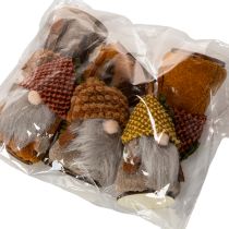 Artikel Gnome-figursæt med strikket hue og agern, 10 cm, 6 dele