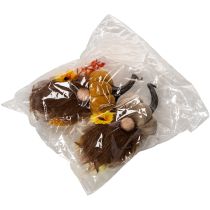 Artikel Efterårsfigur græskarnisse med solsikke og skæg 16 cm 2 stk.