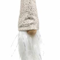 Artikel Gnome med spids hat til hængende creme 48cm L57cm 3stk