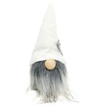 Artikel Julenisser med skæg hvid, grå 12cm 4 stk