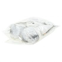 Artikel Julenisser med skæg hvid, grå 12cm 4 stk