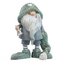 Nisse Julenisse dekorativ figur grågrøn 10,5×7×14cm