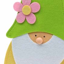 Gnome stående stående filt grøn, gul, hvid, lyserød 33cm × 7cm H81cm til butiksvindue