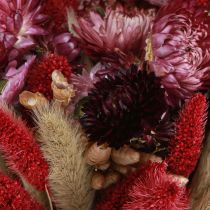 Artikel Vildblomst buket af tørrede blomster i naturlig pink L30cm