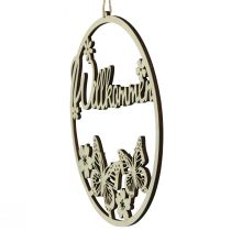 Artikel Velkomstskilt, trædekorationsring med sommerfugl, Ø21,5 cm, 4 stk. - dørkransdekoration, forår, naturlig farve