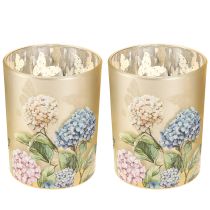 Artikel Elegant lysestage med blomstermotiver til hyggelig rumdekoration, 12,5 cm, 2 stk.
