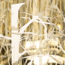 Artikel Glaslanterne med grendesign, guldfarvet inderside, 12 cm