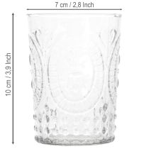 Artikel Glasorkanlanterne, lysestage, fyrfadsstage, glas Ø7,5 cm H10 cm