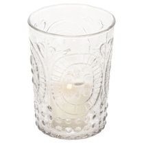 Artikel Glasorkanlanterne, lysestage, fyrfadsstage, glas Ø7,5 cm H10 cm