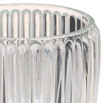 Artikel Lanterne lysglas med riller klar Ø7cm 6 stk