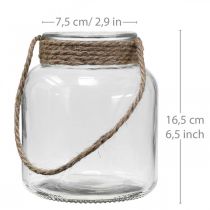 Lanterneglas, fyrfadsstage til ophæng H16,5cm Ø14,5cm