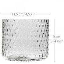 Lanterneglas, fyrfadsstageglas, lysglas Ø11,5cm H9,5cm