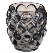 Artikel Lanterne glas fyrfadsstage gråtonet Ø9cm H9,5cm 4stk