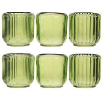 Artikel Lanterne Glas Fyrfadsstage Retro Grøn 8cm 6 Stk