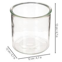 Artikel Glasfyrfadsstage, rund, klart glas, alsidig, 12 cm, 2 stk.