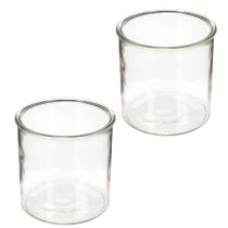 Artikel Glasfyrfadsstage, rund, klart glas, alsidig, 12 cm, 2 stk.